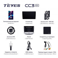 Штатная магнитола Teyes CC3 2K 4/32 Peugeot 206 T13 T16 T12 (1998-2012) F2