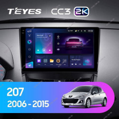 Штатная магнитола Teyes CC3 2K 360 6/128 Peugeot 207 (2006-2015)